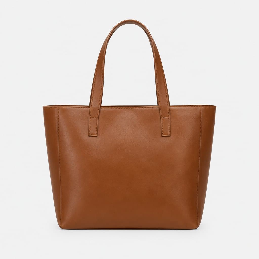 Leather Tote in Cognac