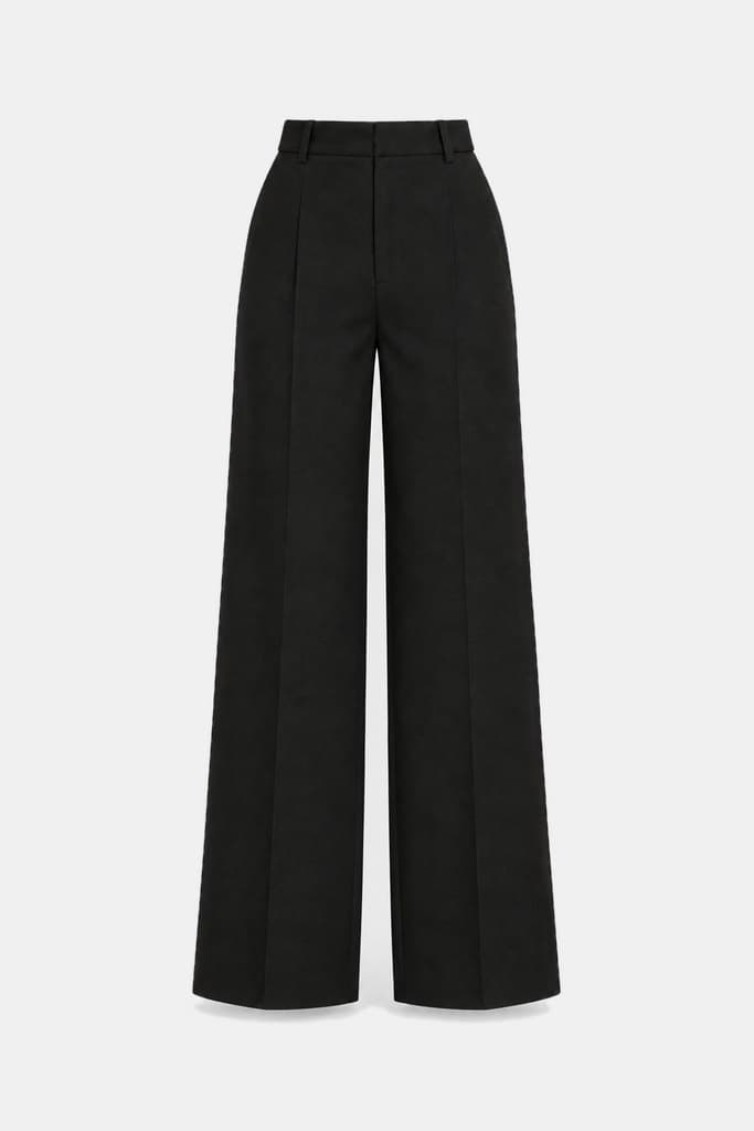 Wide-leg Trousers in Black